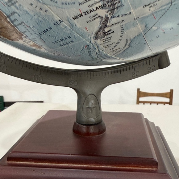 Colorful World Globe on Wooden Base - Picture 2 of 3